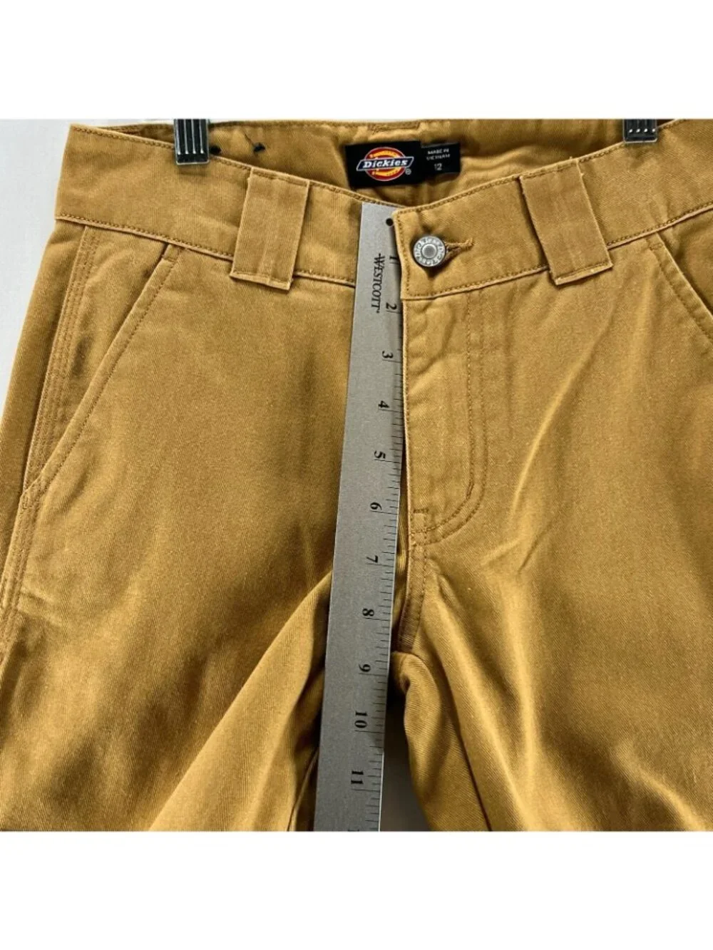 Dickies Carpenter Painter Utility Pants Girls Sz12 Mid Rise Straight Twill Brown